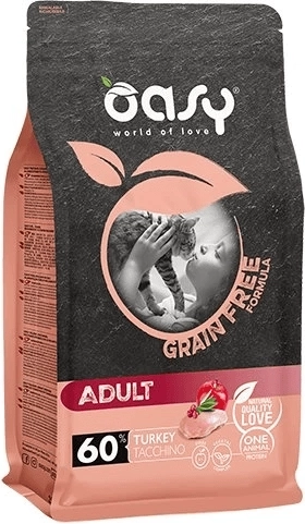 Oasy Grain Free Adult karma dla kotów z indykiem 0,3 kg