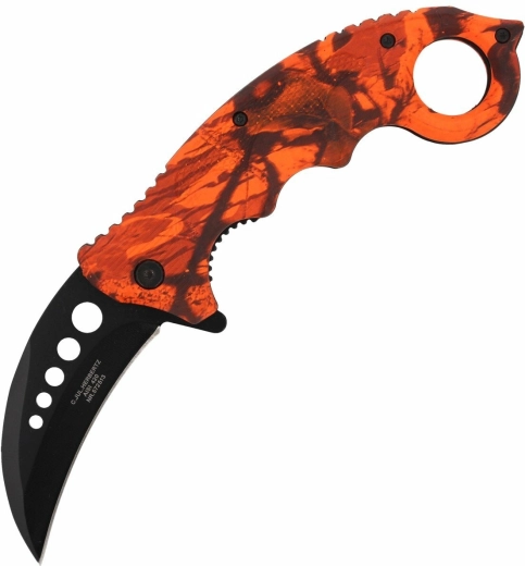 Składany nóż karambit Herbertz CJH Camo Rot, 7,3 cm