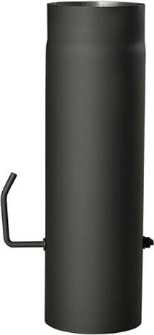 Rura dymowa z przepustnicą 120 mm, długość 500 mm, czarna