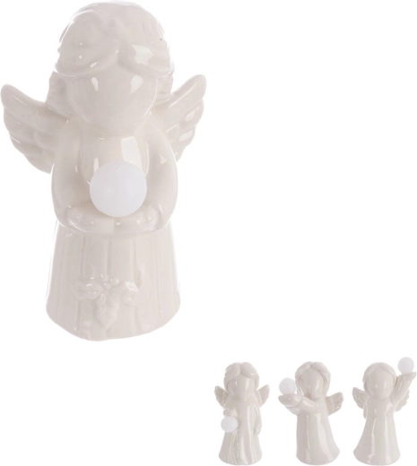 Porcelanowy anioł z lampką LED mix