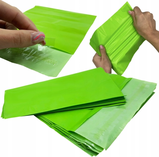 Zielone kurierskie koperty plastikowe B4 260 × 350 mm, opakowanie 50 szt.