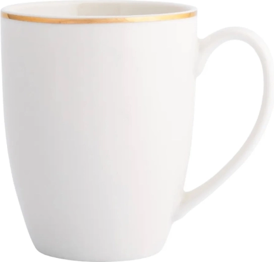 Bella złota linia porcelanowy kubek kremowy 400 ml