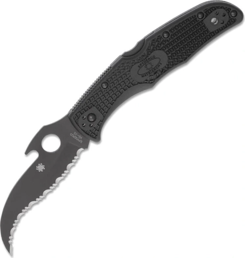 Spyderco Matriarch 2 Lightweight Black taktyczny nóż składany 9,1 cm, czarny, FRN