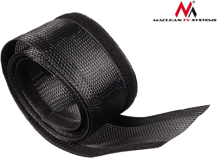 Maclean organizer kabli z rzepem 1,8 m 85 mm czarny