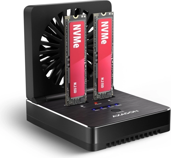 Axagon ADSA-M2C22 Clone Master stacja dokująca i klonująca USB-C dla 2× M.2 NVMe/SATA SSD 20Gb/s