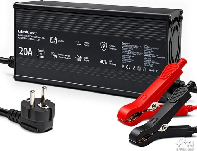 Ładowarka do akumulatorów LiFePO4 12 V 20 A ze wskaźnikiem LED