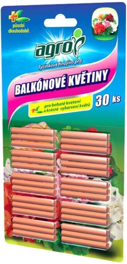 Pałeczkowe nawozy do roślin balkonowych AGRO, 30 szt.