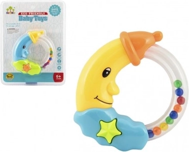 Plastowa grzechotka Księżyc 11 cm, 2 kolory