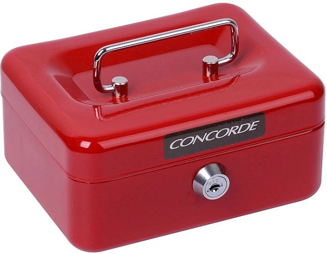 Metalowa kasetka na pieniądze CONCORDE 11 czerwona
