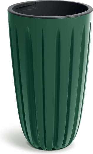 Donica Wario 29 cm ciemnozielona z wewnętrzną wkładką