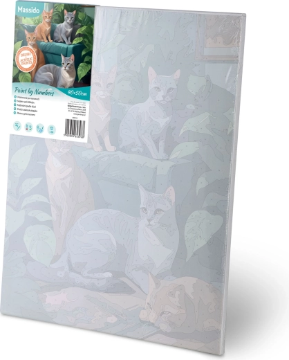 Przygotowane płótno na ramie i ponumerowane strefy