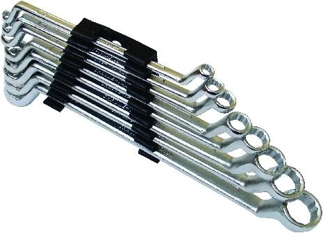 Zestaw odgiętych kluczy oczkowo‑płaskich FESTA 6–22 mm, 8 sztuk