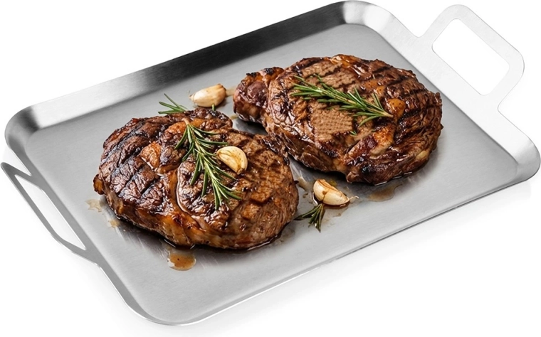 Nierdziana płyta grillowa 43 × 25 cm z uchwytami