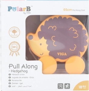 Drewniana zabawka do ciągnięcia jeżyk