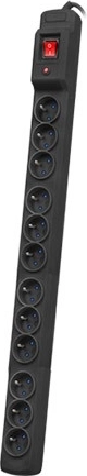 Listwa zasilająca Multi M12, 12 gniazd, 5 m, czarna