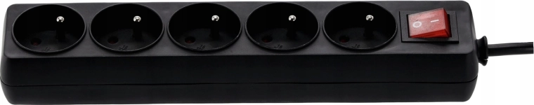 Pięć uziemionych gniazd Schuko