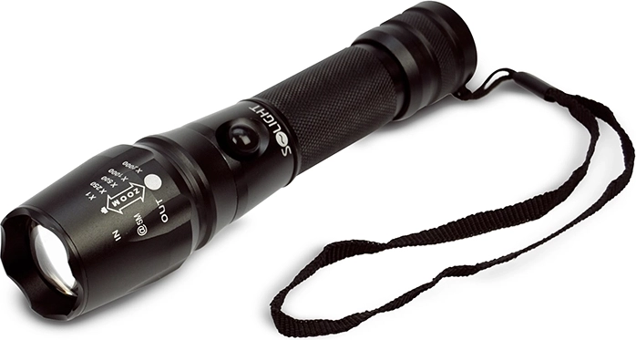 Profesjonalna ładowalna latarka LED Solight 600 lm Cree XML T6 z zoomem - 1 sztuka
