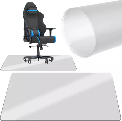 Ochronna mata pod krzesło 90x130 cm - mleczna