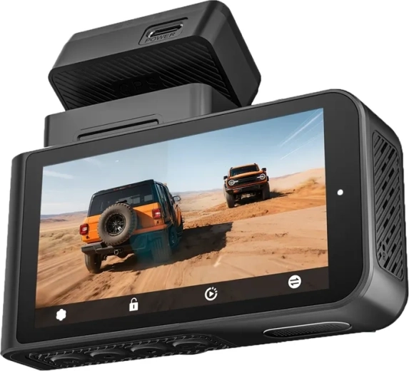 WOLFBOX X3 WiFi kamera samochodowa 2,5K z tylną kamerą 1080p i kartą 64 GB