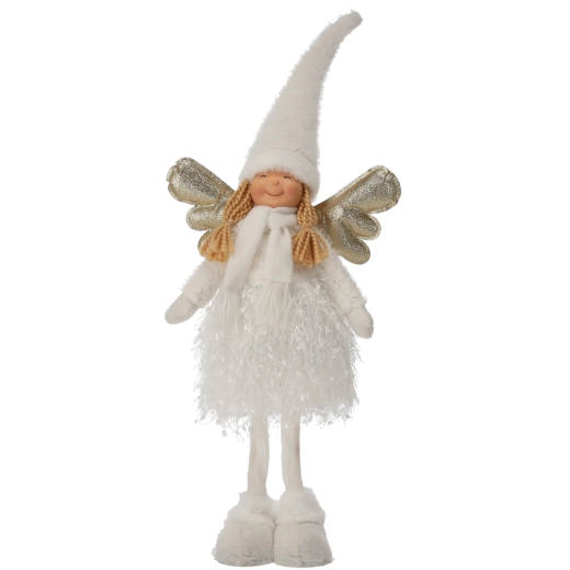 Biały aniołek bożonarodzeniowy 70 cm