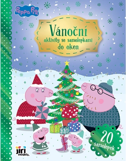 Świąteczne aktywności ze statycznymi naklejkami na okno Świnka Peppa