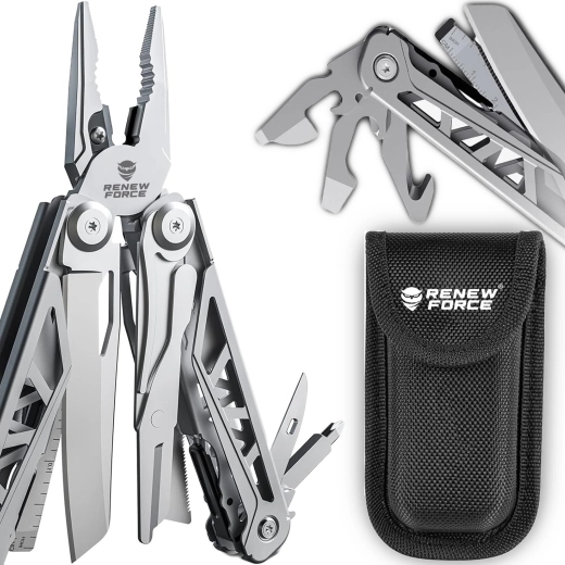 Multitool Renew Force 17 w 1 ze stali nierdzewnej 440A z blokadą Self-Locking i nylonowym etui