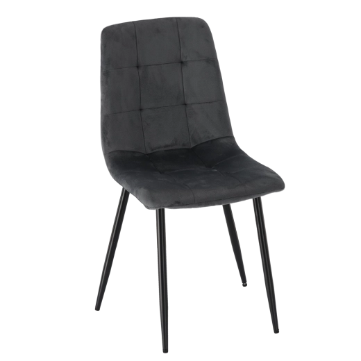 Nowoczesne szare krzesło welurowe – Szary