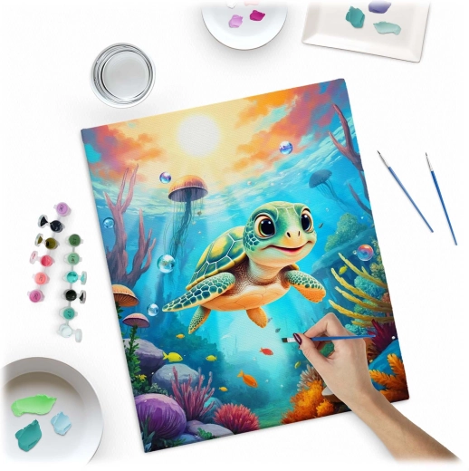 Detaliczy motyw żółwika w pięknych barwach