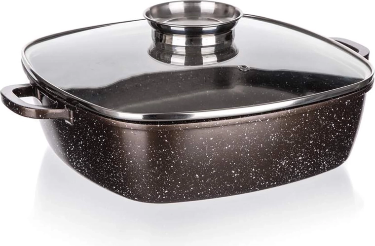 Brytfanna z pokrywką 28 × 28 × 7,5 cm Premium Dark Brown z nieprzywierającą powłoką