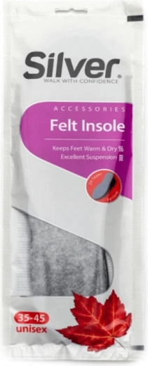 Silver Felt – filcowa wkładka do obuwia z węglem aktywnym, do przycięcia 35–45