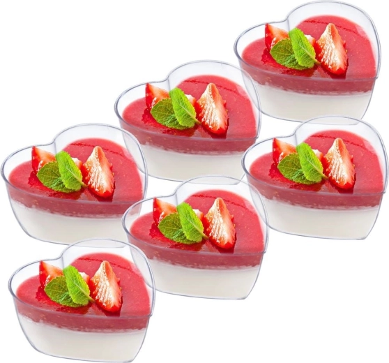 Deserowe miseczki w kształcie serca 120 ml, 6 szt.