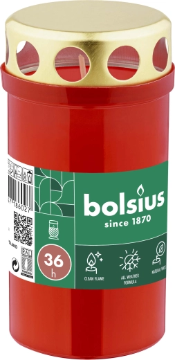 Cmentarna świeczka czerwona 36 h, 13 cm