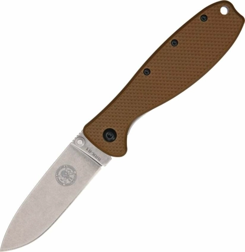 ESEE Zancudo nóż składany Coyote Brown 7,7 cm, stonewash, brązowy, FRN