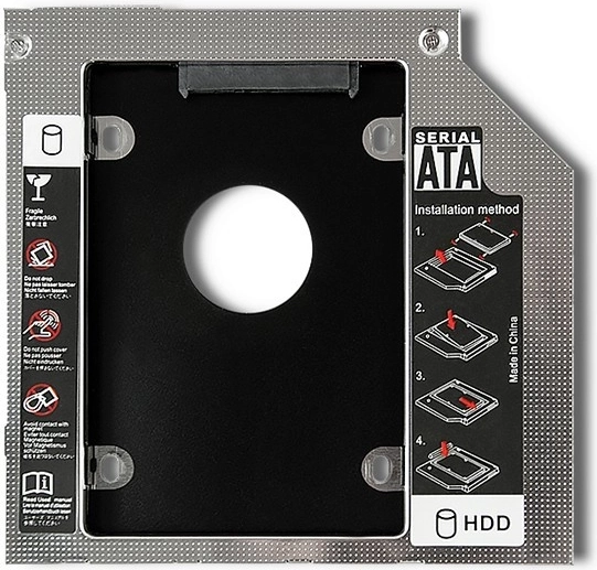 Ramka Qoltec na drugi dysk HDD/SSD 2,5" do laptopa, 9,5 mm