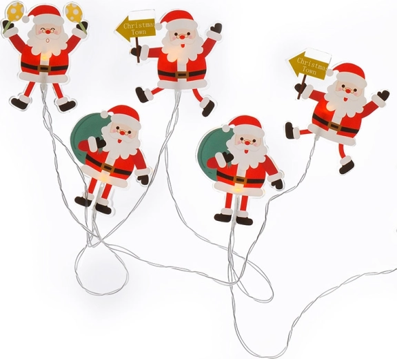 Solight LED łańcuch okienny Santa z przyssawkami, 6 LED, 120 cm