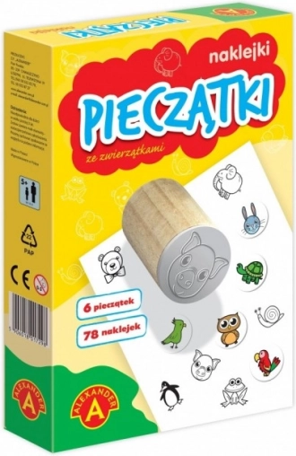 Małe pieczątki i naklejki ze zwierzętami