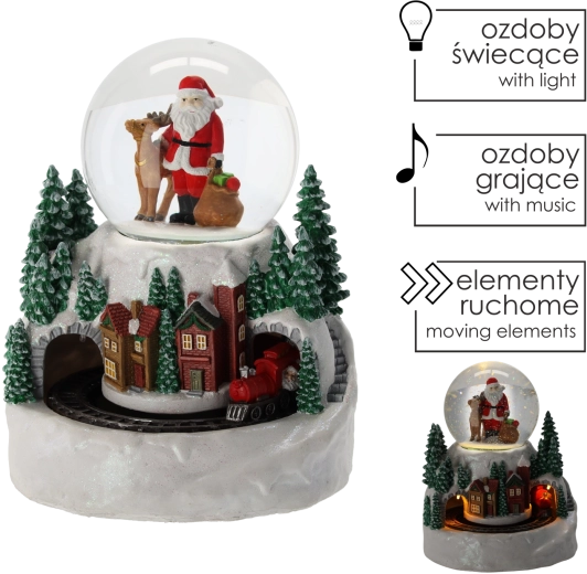 Obracający się pociąg i ciepłe oświetlenie LED