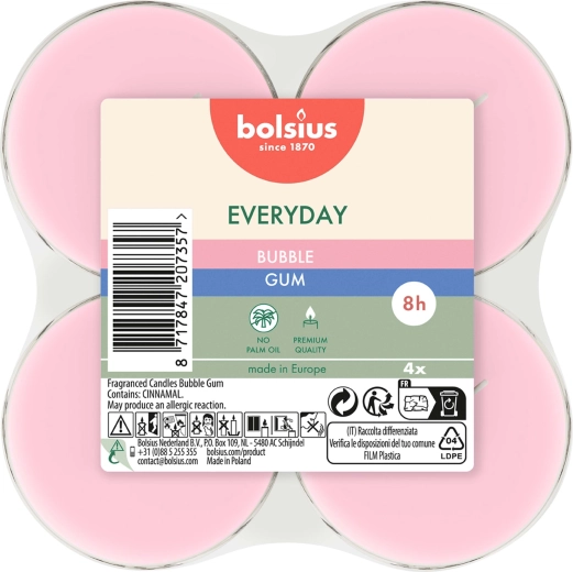Maxi świeczki podgrzewacze Bubble Gum, zestaw 4 szt.