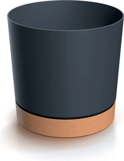 Doniczka z podstawką TUBO 10,8 cm antracyt Naturo ECO