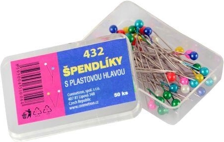 Szpilki biurowe z okrągłą główką, mix kolorów, 50 szt.