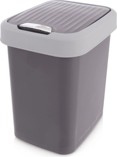 Plastowy kosz na śmieci 12 l szary ORION z uchylną pokrywą