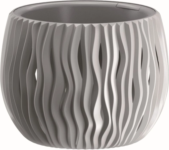 Doniczka Sandy Bowl z wkładem 18 cm – szary kamień