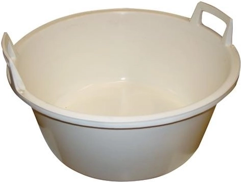 Plastowa miednica z uchwytami 49 cm, biała, 25 l