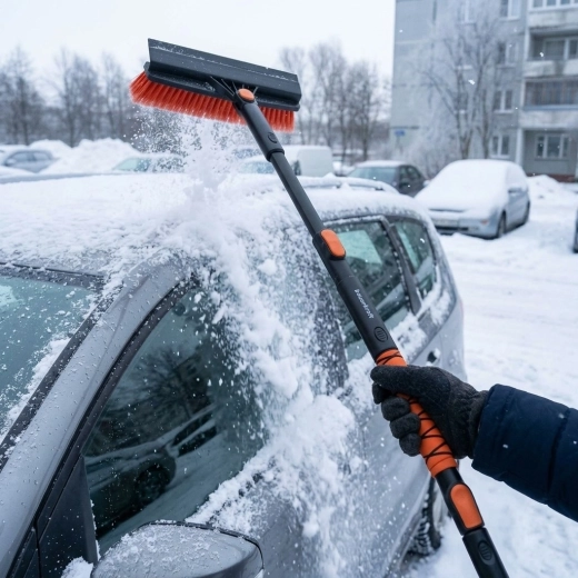 Obrotowa szczotka i wygodny uchwyt