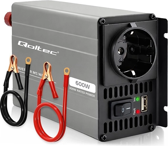 Qoltec przetwornica napięcia MS Wave 12 V na 230 V 300/600 W