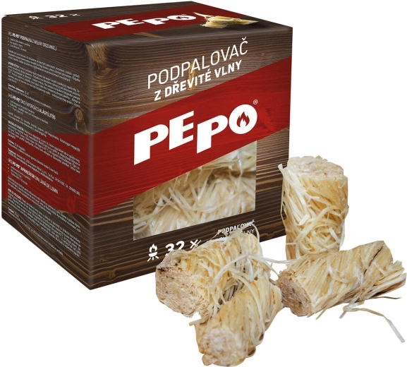 Podpałka z wełny drzewnej PE-PO, 32 szt.