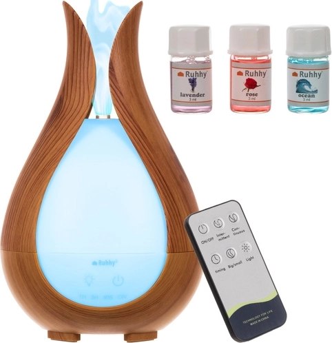 Ultradźwiękowy dyfuzor aromatów i nawilżacz powietrza 200 ml z podświetleniem LED i pilotem