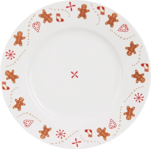 Porcelanowy talerz deserowy z motywem świątecznym Orion 20 cm