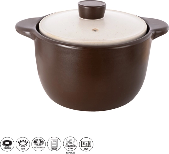Ceramiczny garnek żaroodporny z pokrywką 6,9 l