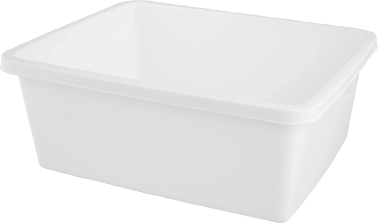 Prostokątna plastikowa miska 11 l biała 37,5 × 30,5 cm